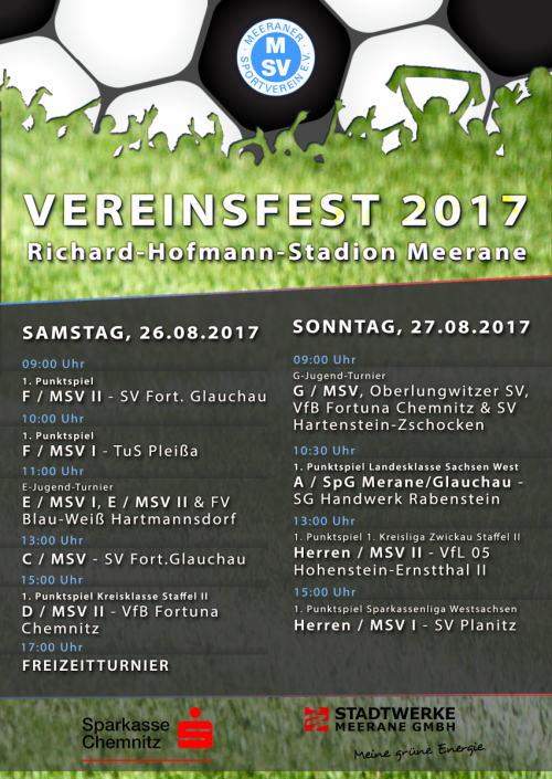 Vereinsfest / Saisoneröffnung 2017/18 am 26. und 27. August