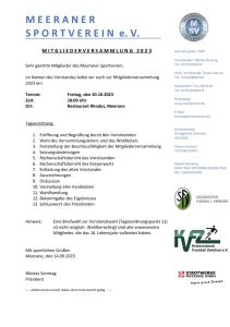 Einladung zur Mitgliederversammlung 2023